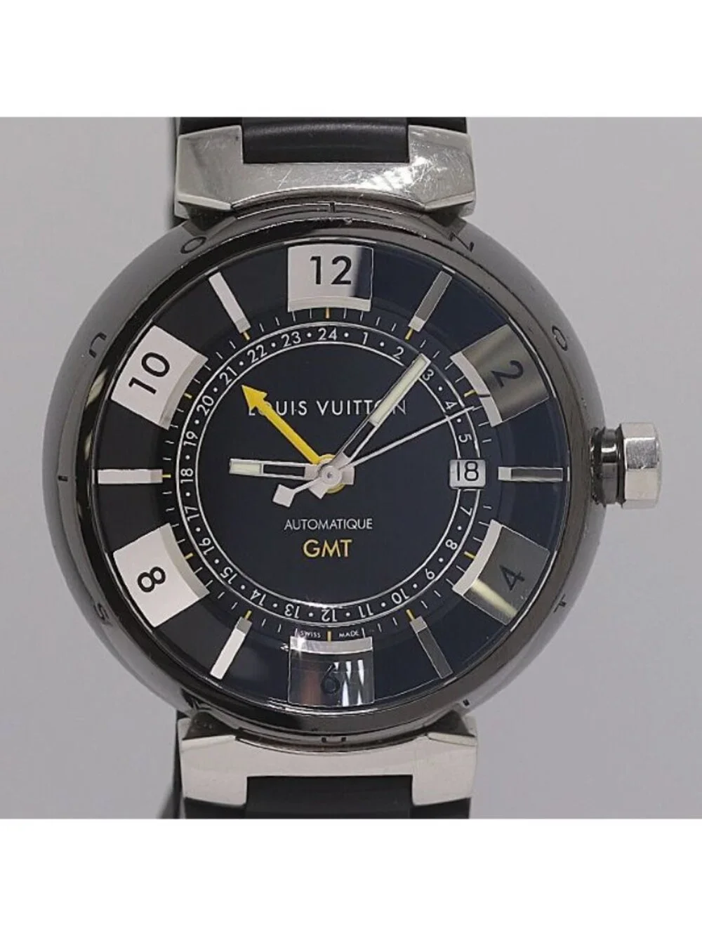 Louis Vuitton Tambour in Black Automatic Dial Dual Time Watch